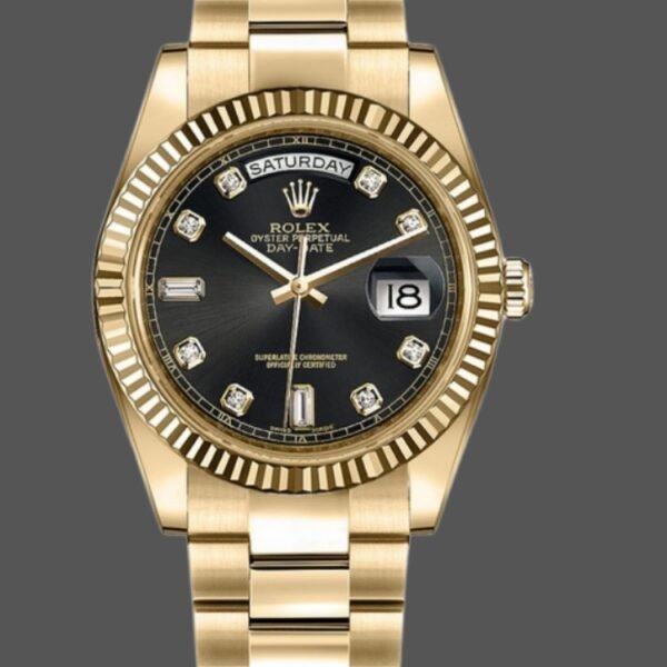 Rolex Day Date 118238 Black Diamond Dial 36mm Mens Replica Watch