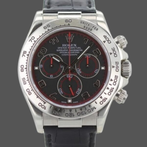 Rolex Daytona 116519 Black Racing Dial Leather strap 40mm Mens Replica Watch