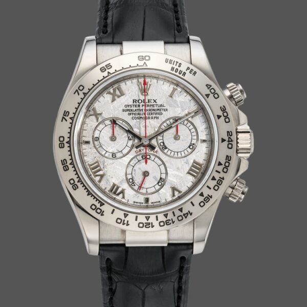 Rolex Daytona 116519 Black Leather strap Meteorite Dial 40mm Mens Replica Watch