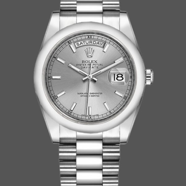 Rolex Day-Date 118209 Silver Dial White Gold 36mm Unisex Replica Watch