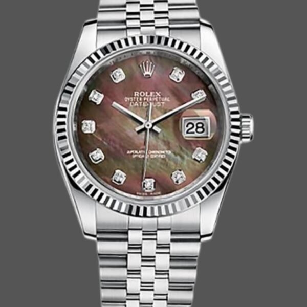 Rolex Datejust 116234 Black MOP Diamond Dial 36mm Unisex Replica Watch