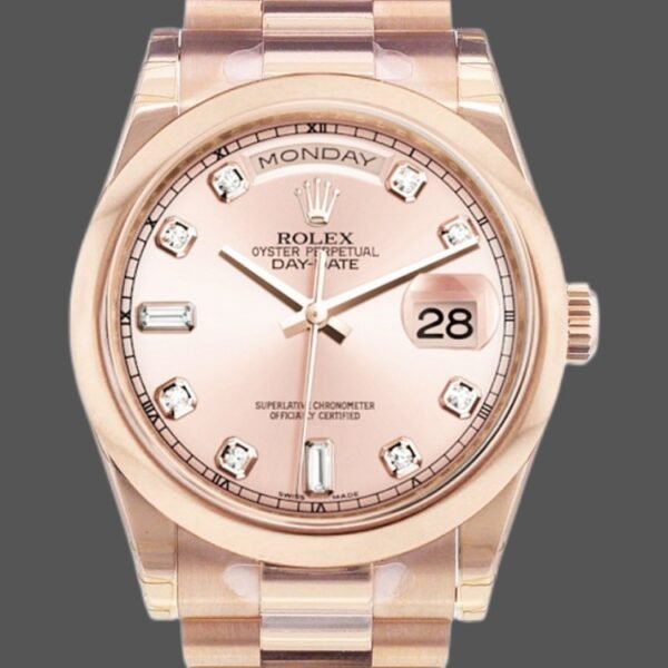 Rolex Day-Date 118205 Pink Diamond Dial 36mm Unisex Replica Watch
