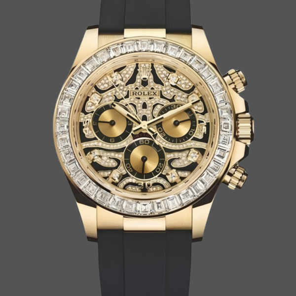 Rolex Cosmograph Daytona 116588 Yellow Gold Black Rubber Strap 40mm Mens Replica Watch