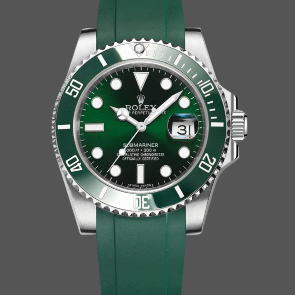 Rolex Submariner 126610LV Green Rubber Strap Black Dial 41mm Mens Replica Watch