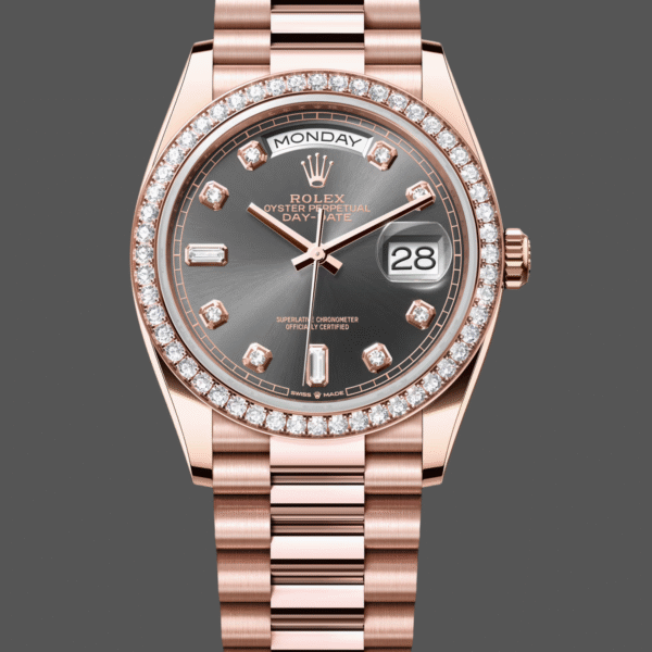 Rolex Day-Date 128345RBR Slate Dial Everose Gold 36MM Unisex Replica Watch