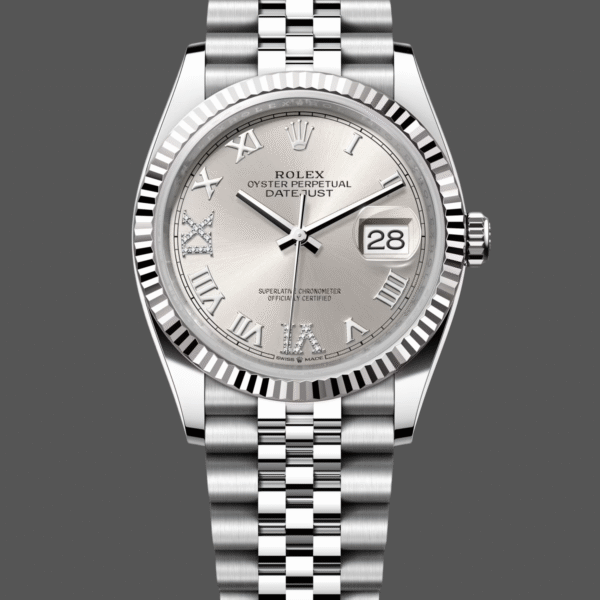 Rolex Datejust 126234 0029 Silver Diamond Roman Dial 36MM Women's Watch
