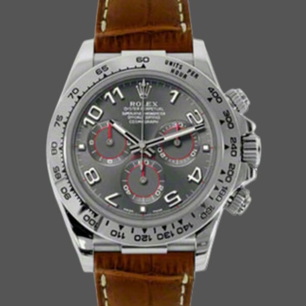 Rolex Daytona 116519 Grey Dial Brown Leather strap 40mm Mens Replica Watch