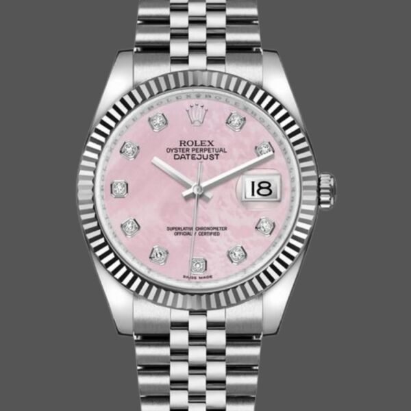 Rolex Datejust 116234 Pink MOP Diamonds Dial 36mm Lady Replica Watch